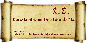 Kesztenbaum Dezideráta névjegykártya
